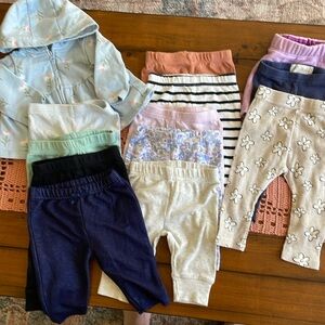 Set of 11 pants, one short and one jacket